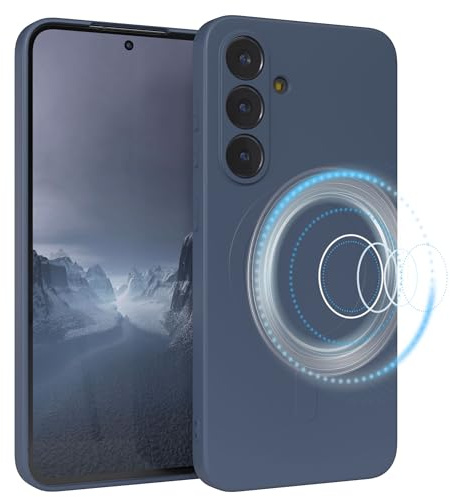 EAZY CASE - Silikonhülle magnetisch für Galaxy S25 FE Hülle Silikon Blau weich stoßfeste Magnet Handyhülle Schutzhülle mit Kameraschutz Dünn Schutz Cover TPU Bumper in Petrol