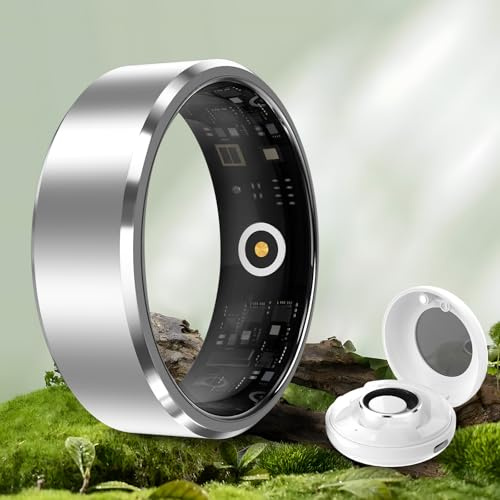 YD LIFE Smart Ring für Herren Damen - 2025 AI Fitness Tracker 5 ATM Wasserdicht mit Temperaturmessung,100+ Sportmodi,Schlafmonitor,Herzfrequenz, SpO2, Smartring für Android iOS (Silber, #10-20.1 mm)