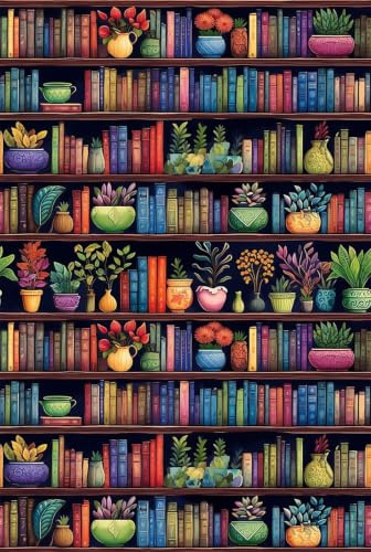 Bookshelf Plants 1000 Piece Jigsaw Puzzles for Adults, Challenging and Brainteasing, Difficult Puzzles, Puzzle 1000 Pieces