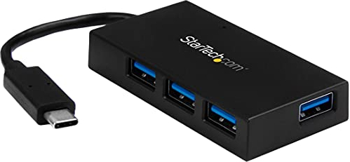StarTech.com Concentrateur USB-C 4 Ports USB-A - USB 3.0 SuperSpeed 5Gbps - Concentrateur de Charge Portable USB-C vers USB-A BC 1.2 avec Adaptateur Secteur (HB30C4AFS)