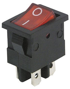MC Power - Miniinterruptor basculante (4 pines, 250 V ~ 6,5 A, 2 posiciones: encendido/apagado)