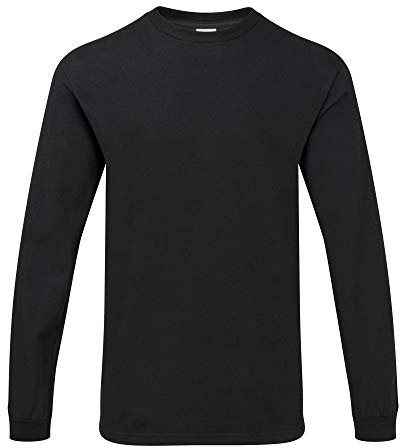GILDAN Mens Hammer Heavyweight Long Sleeve T-Shirt (3XL) (Black)