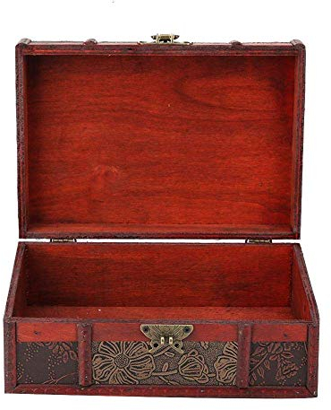 FTVOGUE Vintage, hölzerne Aufbewahrungsbox, Buch-Größe, Schmuck, Aufbewahrung, Organizer, Schatztruhe, Heimdekor (#2: Lotus)