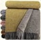 STTS International Wolldecke 100% Schurwolle Wohndecke in versch. Farben 140 x 200 cm Tagesdecke Schurwolldecke Woll-Plaid Tirol (Grau-Gelb (Double face 1), 140 x 200 cm)