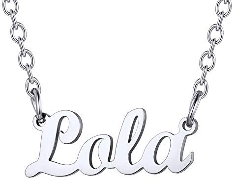 U7 Womens Jewellery Name Lola Personalised Necklace For Women Short Necklaces