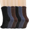 QKURT 6 Paar Kuschelsocken, Anti-Rutsch-Socken Herren Socken Winter Kuschelsocken Warme Flauschig Haussocken Dicke Socken für Herren und Jungen