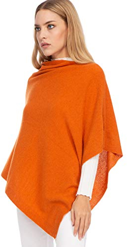 Marine Cashmere - Poncho aus Kaschmir-Mischgewebe für Damen, zart und weich, aus Kaschmir (Scherbe)