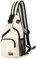 FANDARE Damen Brusttasche Klein Rucksack mit Kopfhörerloch Sling Bag Mädchen Schultertasche Crossbody Umhängetasche Reisen Wandern Sport Daypack Dauerhaft Polyester Weiß