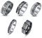 Corato Unisex Herren 5 Stücke Ring Set Klaviertasten Spinner Ring Schwarz Keltischer Knoten Hochzeit Ring für Männer Frauen Größe 67 (21.3)