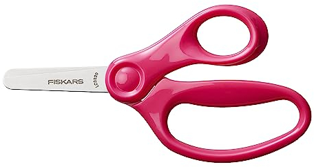 Fiskars Kinderschere, Ab 6 Jahren, Länge: 13 cm, Für Rechts- und Linkshänder, Metall-Klinge/Kunststoff-Griffe, Pink, 1064070
