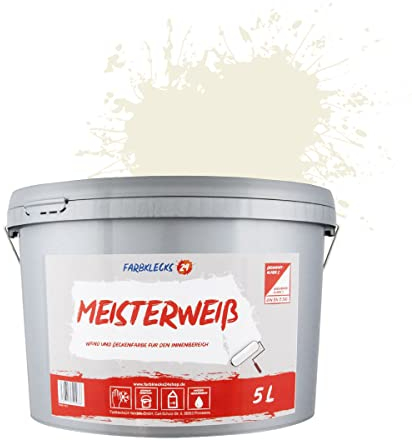 Farbklecks24 Meisterweiß Color, Wandfarbe Beige 1-0 (5L),(versch. Farben),hohe Deckkraft
