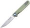 Harnds Cuchillo de bolsillo plegable Wind Flipper Hoja de G10 con cojinetes de cerámica Cuchillo de supervivencia para camping y EDC (Cian transparente)
