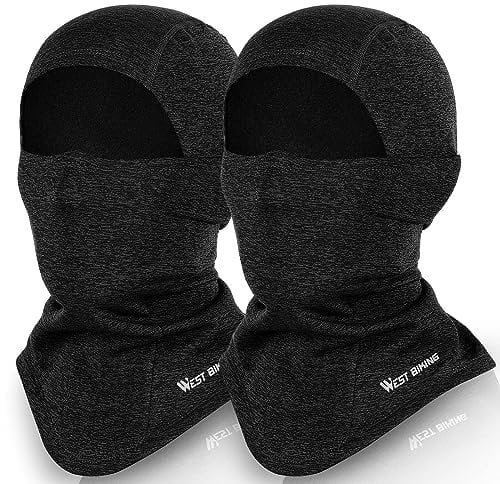 West Biking Sturmhaube Motorrad, Winter Gesichtsmaske Skimaske Winddichte Atmungsaktiv Warme Fahrrad Sturmmaske Herren Damen, Thermo Fleece Balaclava Motorrad Sturmhaube Maske Gesichtshaube