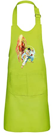 Fabulous Kinderschürze 2 Taschen Küche Grün Ryu Ken Character Mascot Video Game Arcade Retro Gaming - Top Qualität