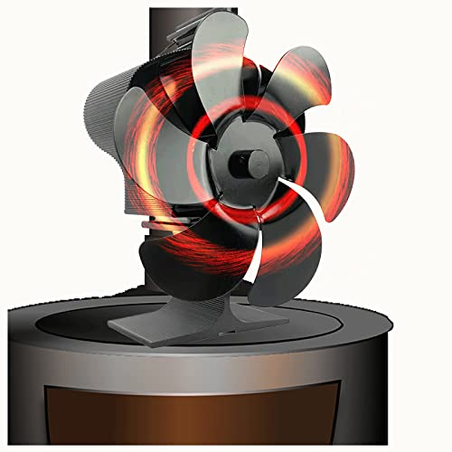VVLXRIC Kaminventilator Ohne Strom, 6/12 Klingen Leise Wärmeleistung Ventilator für Kaminofen Rohr, Dauerhaft Ofenventilator Ohne Strom für Holz/Brennholz/Feuerstelle/Ofenrohr,A