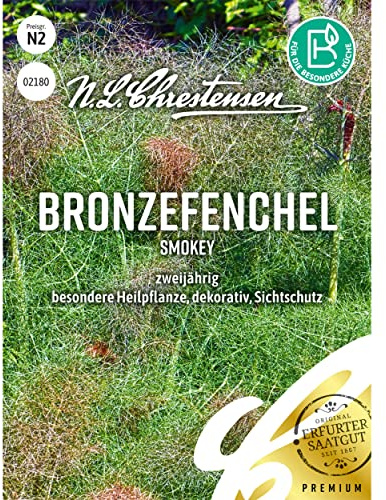 Bronzefenchel Smokey Samen | Bronze-rötliches Laub, Gelbe Blütendolden, Bienenweide, Für Tee und Würzen