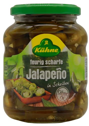 Kühne feurig scharfe Jalapeno in Scheiben, 10er Pack (10 x 165g)