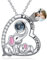 Dorunmo Personalisierte Projektion Bild Anhänger 925 Sterling Silber Halskette Kette mit Foto Bild Anhänger Elefant Halskette für Sie/Frauen/Freundin/Mutter Schmuck
