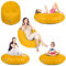 PATCH HOME Sitzsack 2 in 1 Sitzkissen Bodenkissen für Erwachsene & Kinder - Gaming mit Füllung Kissen Sessel BeanBag (Gelb, Ø 155cm)