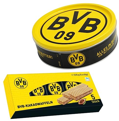 King of Trade BVB Waffeln mit Kakaocreme (5x45g) 225g + Butter Cookies 340g