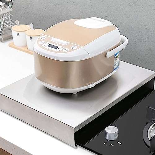 LASIEYO Stainless Steel Kitchen Stove Top Cover Holder, One-Piece Gas Hob Protective Plate for Ceramic Hob, 30 x 40 cm