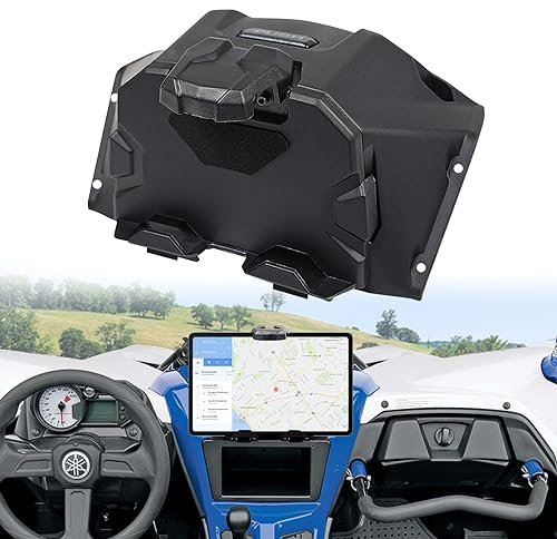 CPOWACE Soportes para dispositivos electrónicos compatibles con Yamaha YXZ 1000R/ 1000R SS/ 1000R SE 2019-2023, accesorios para dispositivos electrónicos, teléfono, tableta, GPS con bandeja | Con caja de almacenamiento, soporte GPS para teléfono, tablet, iPad, material de polipropileno, fácil de instalar