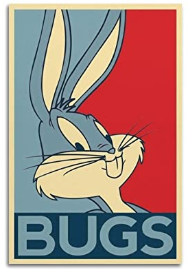 VZRSQZK Poster mit Bugs Bunny Motiv, dekoratives Gemälde, Leinwand-Wandposter und Kunstdruck, modernes Familienschlafzimmer-Dekor-Poster, 40 x 60 cm