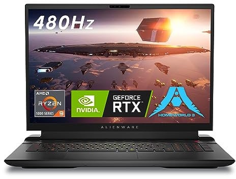 Alienware m18 AMD Gaming Laptop - 18-inch FHD+ (1920 x 1200) 480Hz 3ms Display, AMD Ryzen 9-7845HX, 32GB DDR5 RAM, 1TB SSD, NVIDIA GeForce RTX 4080 GDDR6, 1-Year Premium Support - Dark Metallic Moon