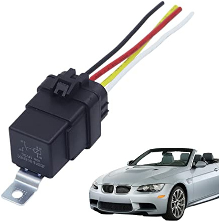 Moxeupon Wasserdichtes Relais und Kabelbaum - 12V/24V 40A wasserdichter Relaisschalter,4/5-poliger Relaisschalter für elektrische Anlage, Zentralverriegelung, Hupen, Nebelscheinwerfer