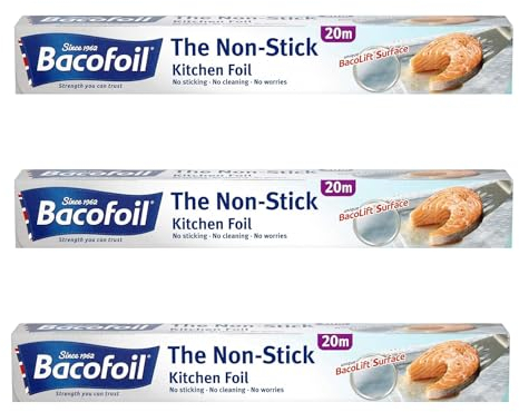 BBliss 3 X Non-Stick Kitchen Foil 30cm x 20m (60 Meters of Foil)