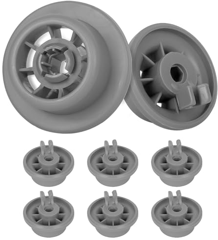 Hsthe Sea 8pcs Dishwasher Plastic Wheels Replacement - Universal Spare Parts for Dishwasher Basket - Compatible with Bosch, Siemens, Neff - Dishwasher Accessories for Lower Basket
