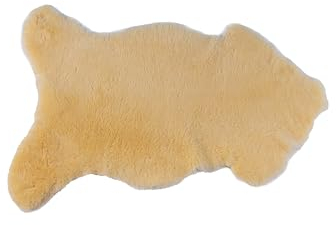 KABAJA Lammfell Echt - Teppich Flauschig - Natürliche Schaffell Relugan 100-110 cm - Deko Wohnzimmer Fell Decken - Weich Schaffelldecke - Schlafzimmer Lammfelle - Naturfell