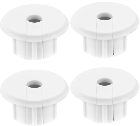 Create idea Kabeldurchführung, Kunststoff, 2,5 cm, für Starlink Ethernet-Kabeldurchführung, Möbel, Drahtlöcher, Netzwerkkabel, fester Carder, Weiß, 4 Stück