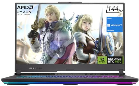 ASUS ROG Strix G17 Gaming Laptop, 17.3 FHD 1920 * 1080 144Hz, AMD Ryzen 9 7845HX, GeForce RTX 4070, 64GB DDR5 RAM, 2TB PCIe M.2 SSD, Wi-Fi 6, RGB Backlit Keyboard, Windows 11 Home, Black