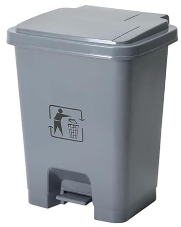 DZYHFCO Trash Cans Step-On Trash Can for Home and Kitchen，Garbage Container Bin，Trash Can Outdoor Indoor Garbage Enclosure，4.5 Gallon，gray Plastic Kitchen Trashcan