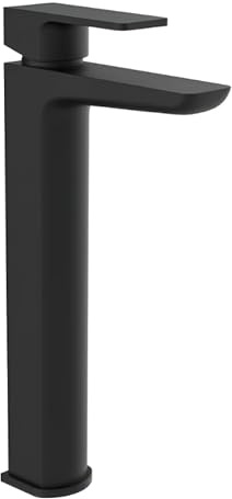 Matt Black Tall High Rise Mono Basin Mixer Tap
