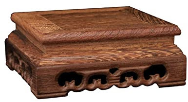 Plant Stand, Garden Plant Pot Riser Wooden Decoration Base Rectangular Display Table Handicraft Base Flower Pot Plant Head Solid Wood Bracket Flowerpot Hol,Grey-XL