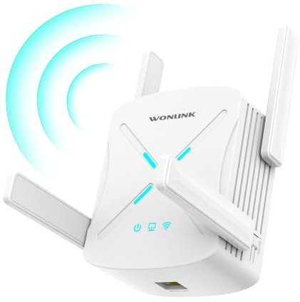 WONLINK WLAN-Verstärker, 1800 Mbit/s, WiFi6, WLAN-Repeater, Dual-Band, WiFi mit 4 Antennen, Ethernet-Verbindung, Unterstützung für Repeater/Ap/Router, einfache Konfiguration, EU-Stecker