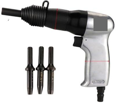 Pneumatische Nagelpistole, Pneumatic Rivet Gun Air Hammer Metal Handle Nailing Machine Fixed Semi-Hollow Rivet Heads Professional Tool,Druckluftwerkzeuge für Kompressor(150s n 4 solid rods)