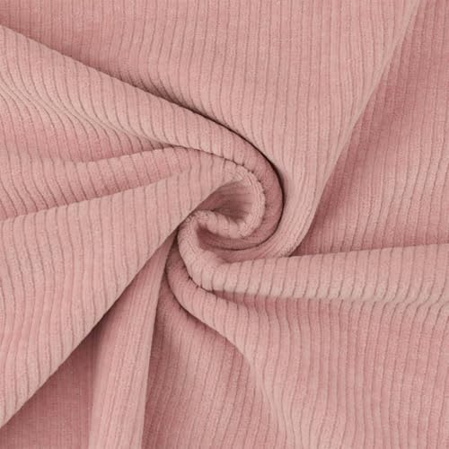 Cordjersey Stoff, elastisch, Jersey-Stoff, uni altrosa (Länge am Stück: ab 50cm / Breite: 150cm)