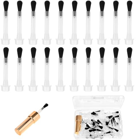 Prasacco Juego de 67 pinceles de esmalte de uñas, 66 pinceles transparentes de repuesto con 1 mango, 48 x 11 mm, mini cepillo de repuesto desechable portátil con caja de almacenamiento para uñas y