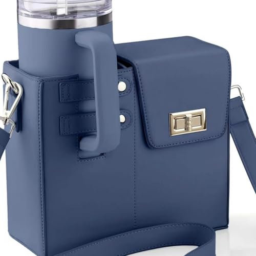 ASIAD Stanley Cup Bag Purse, Stanley Cup Holder Water Bottle Bag with Shoulder Strap Outdoor Portable Crossbody Bag for Stanley Cup,Blue