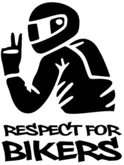 2 Stück Aufkleber Respect for Bikers – 10×17 cm – Motorrad Auto Sticker (Schwarz matt.)