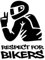 2 Stück Aufkleber Respect for Bikers – 10×17 cm – Motorrad Auto Sticker (Schwarz matt.)