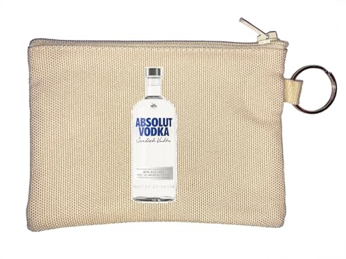 Vodka Bottle Funny Key Chain Coin Purse Beige