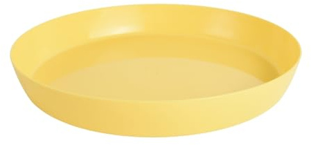 B2C Premium Glossy Flower Pot Saucer – Water-Resistant Plant Trays to Protect Furniture & Floors – Multiple Sizes & Colors for Indoor & Outdoor Plants (Yellow, 11cm)