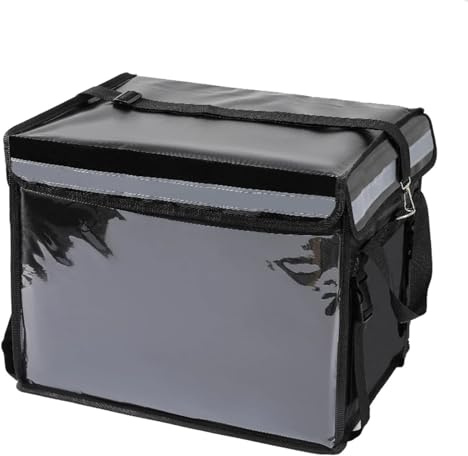 BANGHA Wärmespeichertasche für Pizza 48L Rucksack Kühltasche Thermo-Lunch-Picknick-Box Isolierter Kühl-Eisbeutel Auto Frisch Lebensmittellieferung Thermotaschen Kühlschrank(48L Black)
