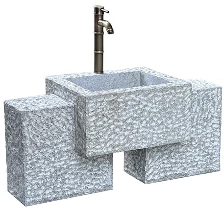 Dehner Gartenbrunnen Gmunden, grau, ca. 95 x 75 x 45 cm | Outdoor-Brunnen, Granit