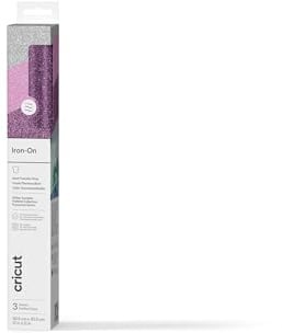 Cricut HTV Heat Transfer Vinyl, 3 Sheet Sampler, Glitter Princess Collection, 30.5cm x 30.5cm, Iron-on Heat Transfer Vinyl (HTV) for All Cutting Machines
