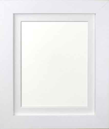 FRAMES BY POST Metro White Picture Photo Frame with White Mount 30 x 24 For Pic Size 24 x 20 (Plastic Glass)